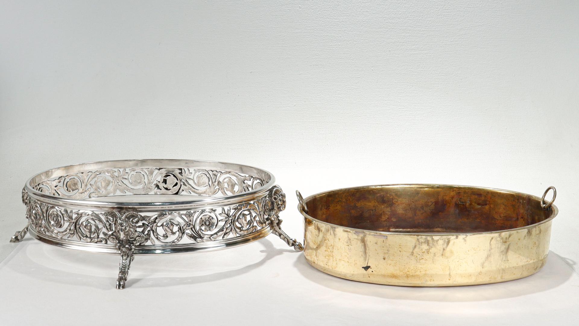Pair of Antique Cardeilhac Paris French Silvered Bronze Centerpiece Bowls For Sale 11