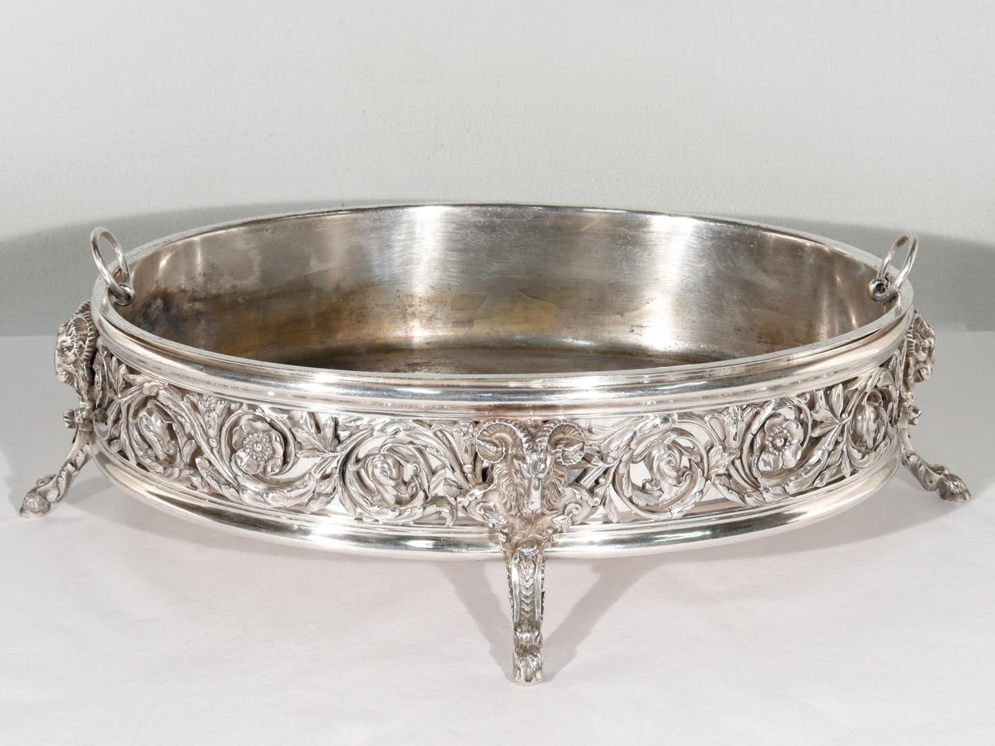Pair of Antique Cardeilhac Paris French Silvered Bronze Centerpiece Bowls For Sale 2