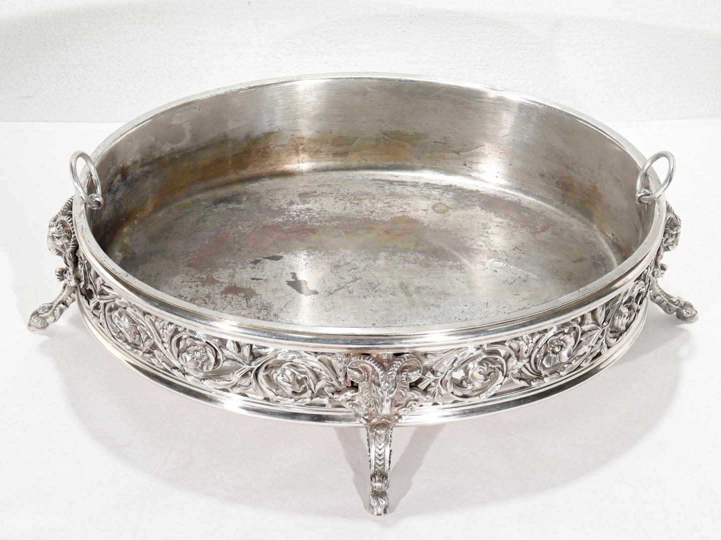Pair of Antique Cardeilhac Paris French Silvered Bronze Centerpiece Bowls For Sale 3