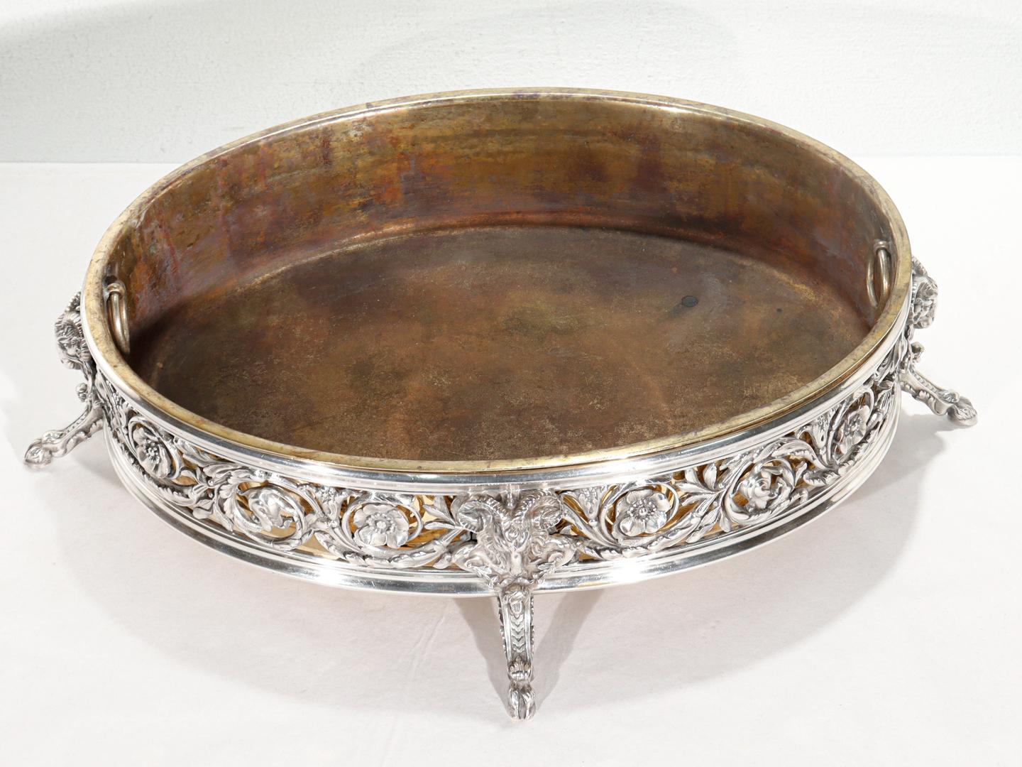 Pair of Antique Cardeilhac Paris French Silvered Bronze Centerpiece Bowls For Sale 4
