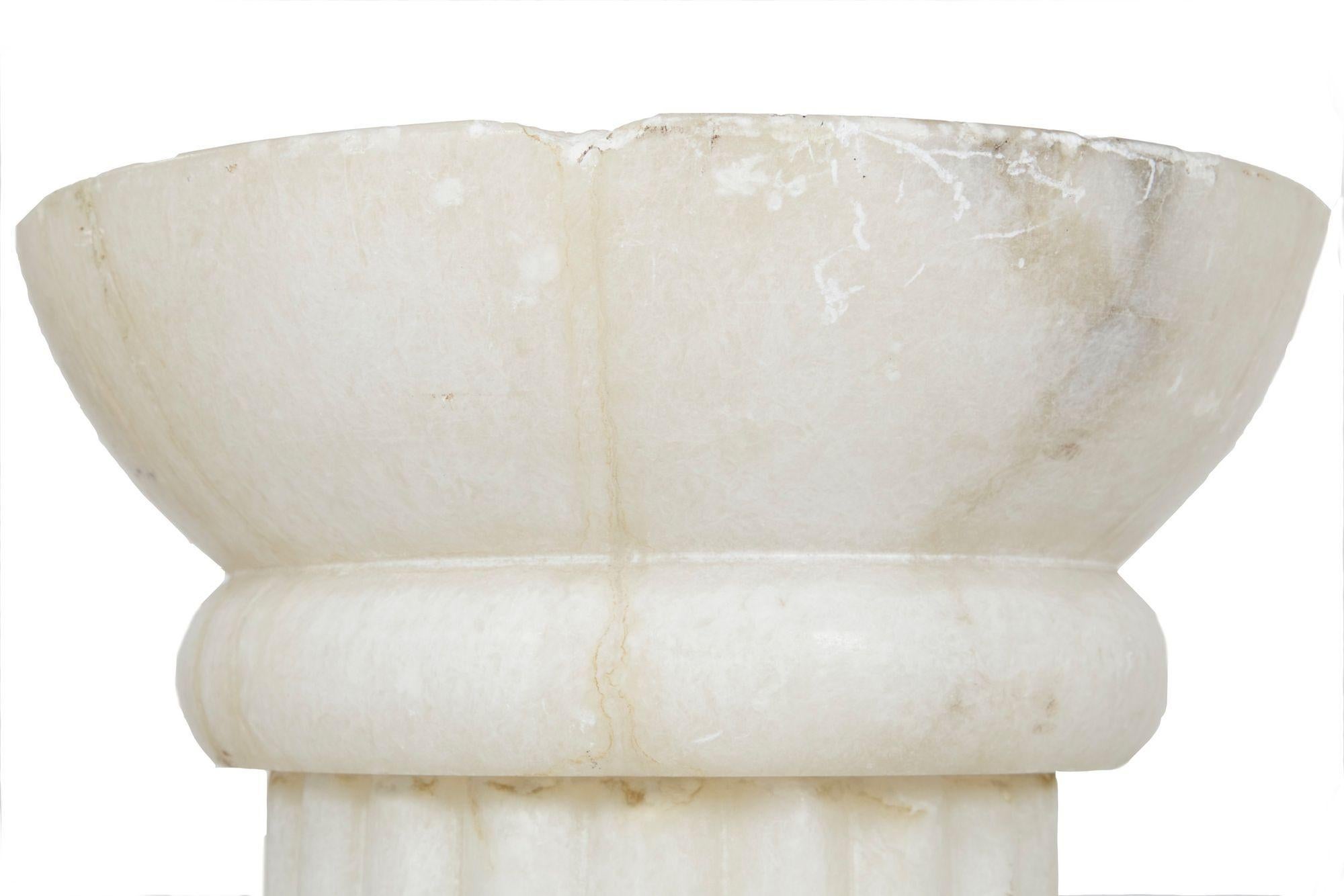 Pair of Antique Carrara Marble Column Pedestals 7