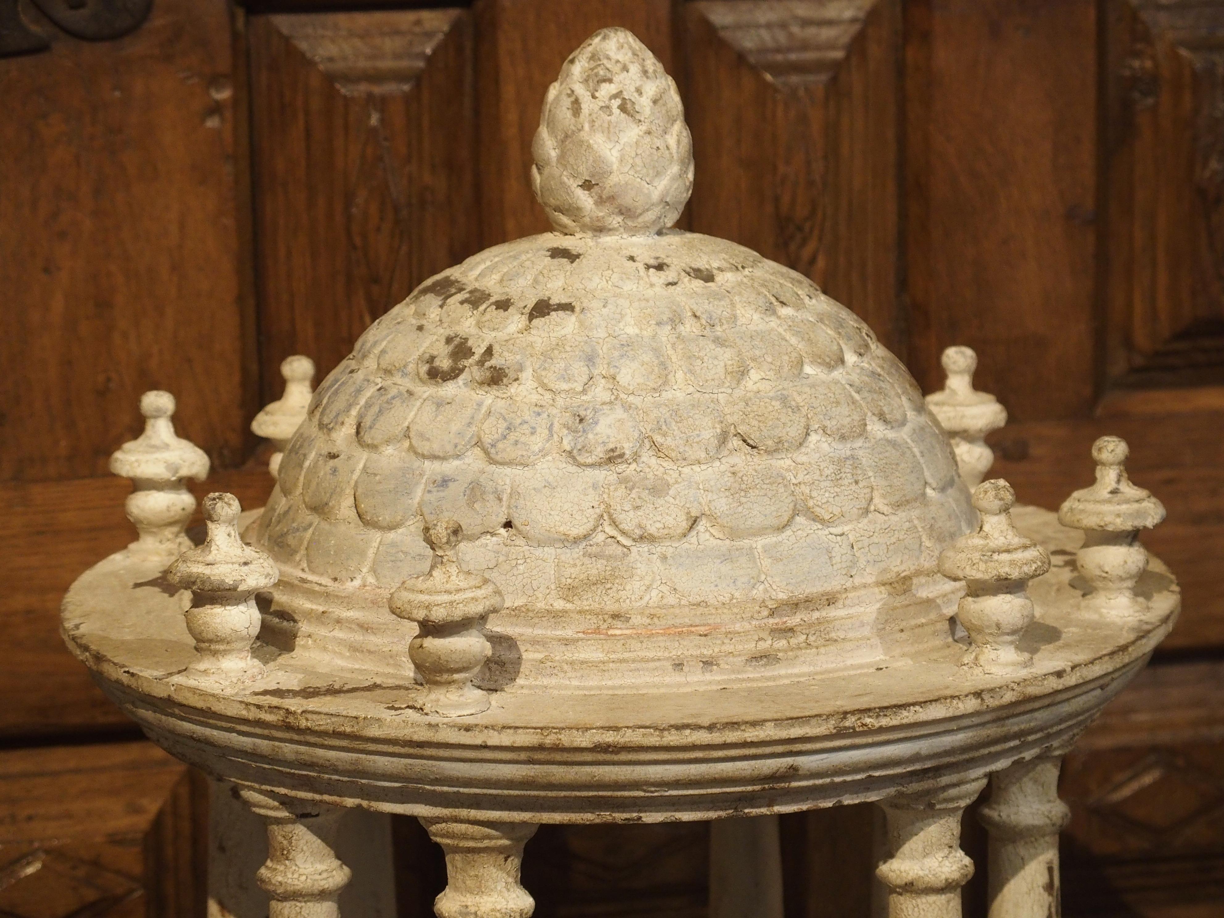 Pair of Antique Carved and Painted Wooden Grand Tour Temple Models, 19th Century 1