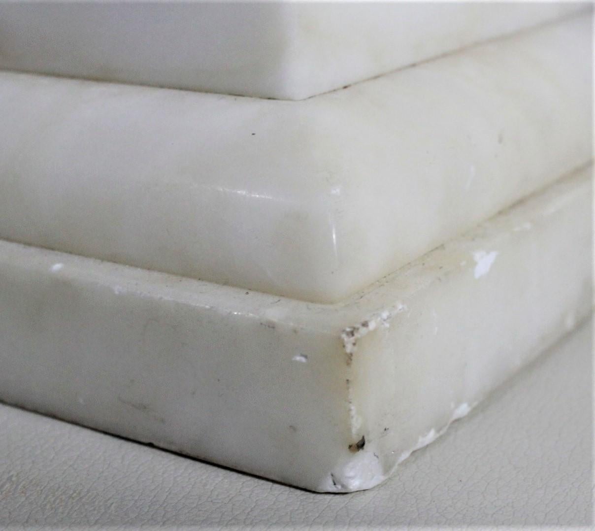 Pair of Antique Carved Alabaster Ionic Column Styled Table Lamp Bases 5