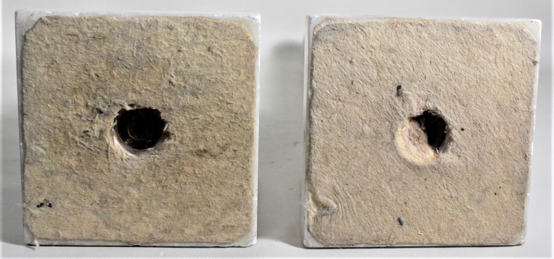 Pair of Antique Carved Alabaster Ionic Column Styled Table Lamp Bases 7