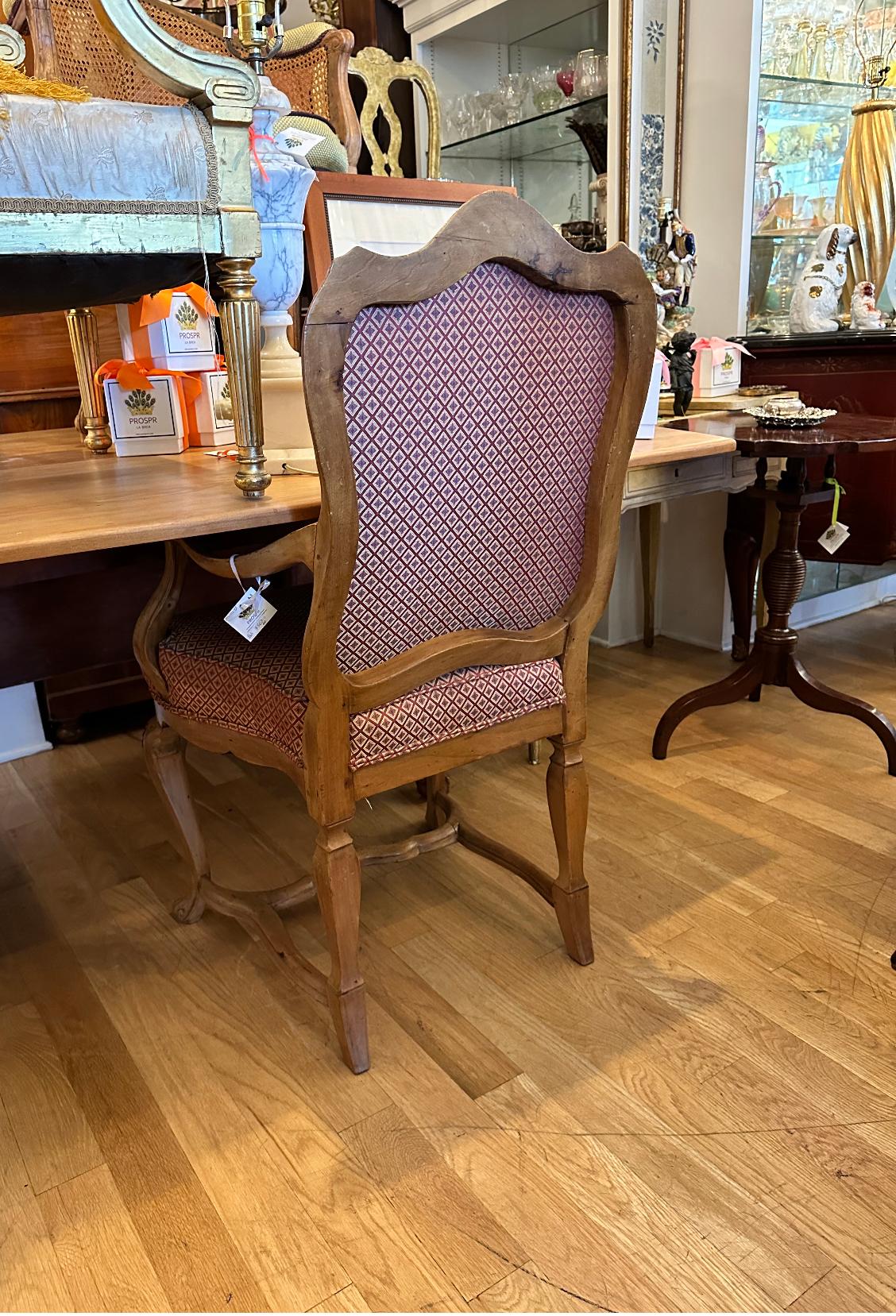 Pair of Antique Carved Italian Walnut Arm Chairs 4