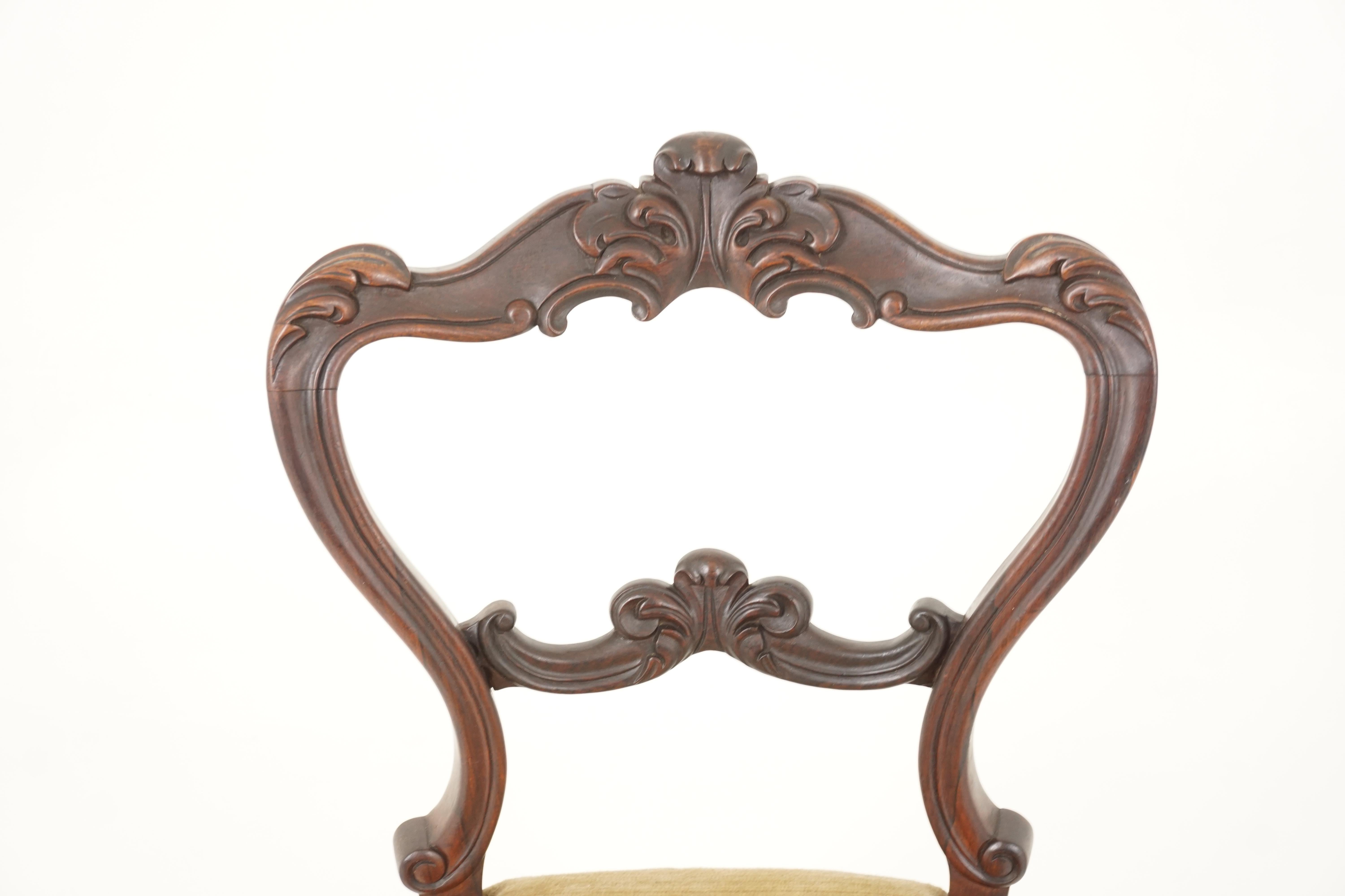 Louis XV Pair of Antique Carved Walnut Occasional Chairs, Scotland 1870, B2462