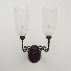 Pair of Antique Carved Rosewood Wall Sconces