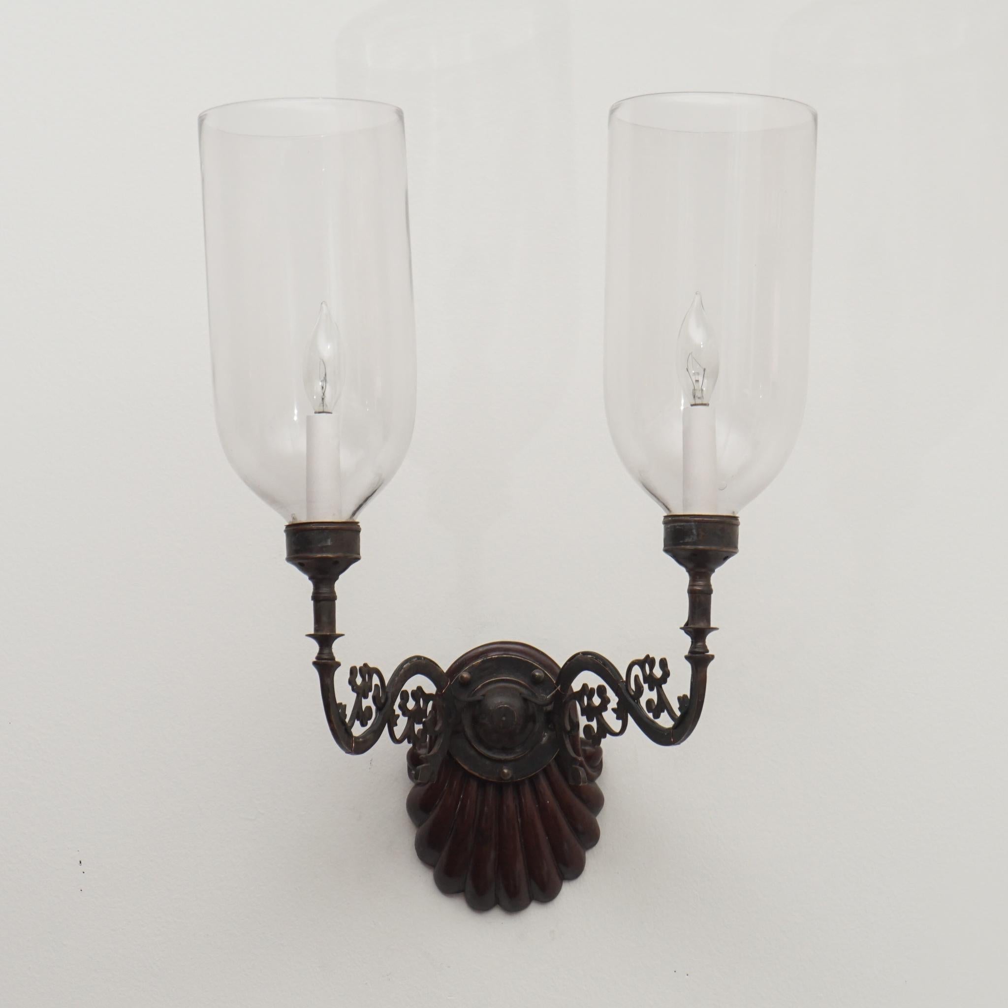 Pair of Antique Carved Rosewood Wall Sconces  For Sale 1