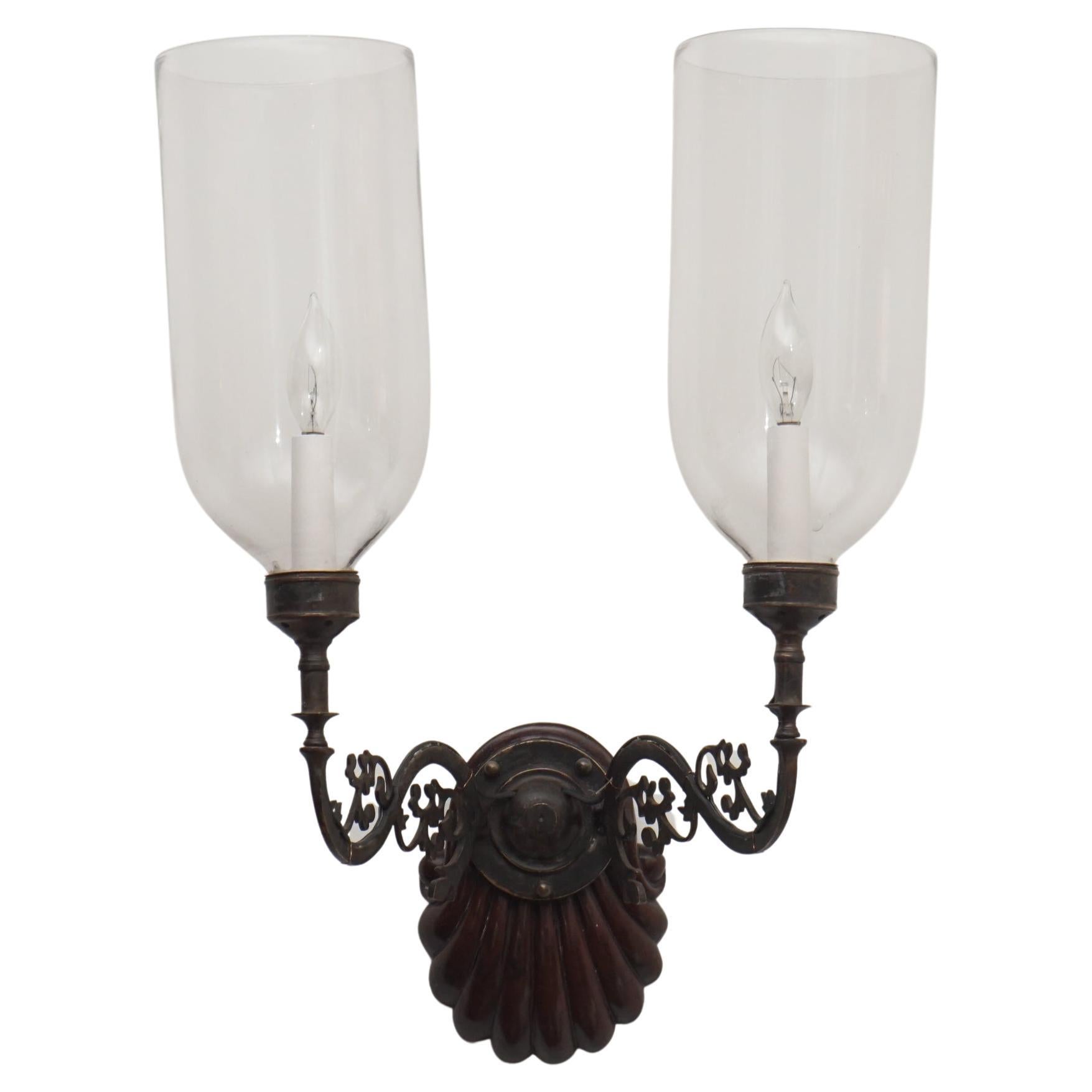 Pair of Antique Carved Rosewood Wall Sconces  For Sale
