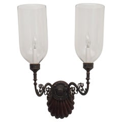 Pair of Antique Carved Rosewood Wall Sconces 