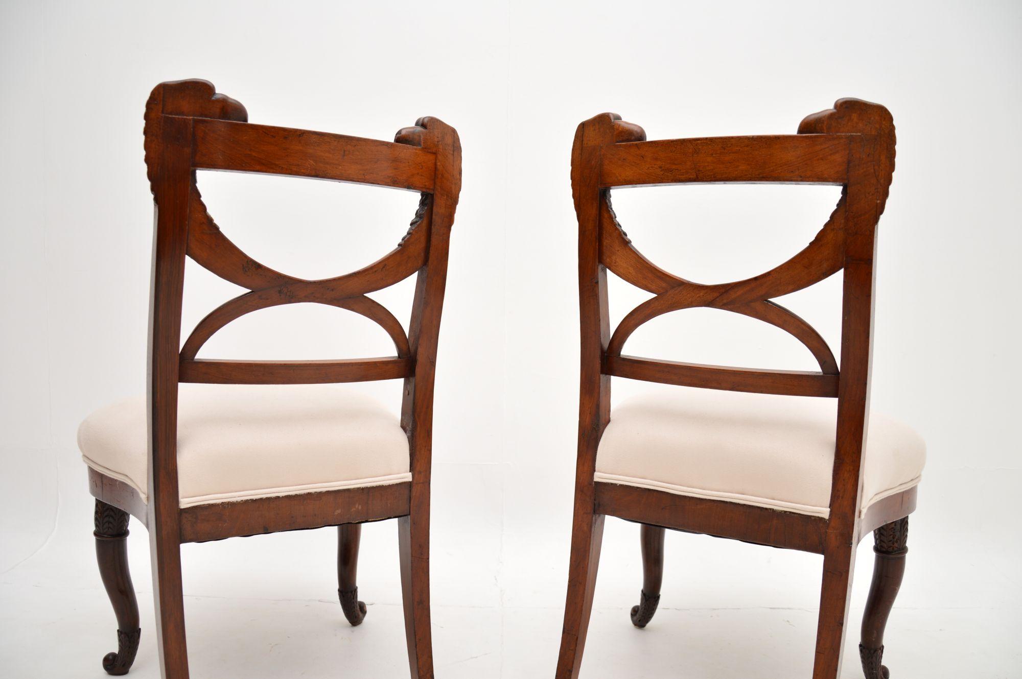 Pair of Antique Carved Side Chairs For Sale 3