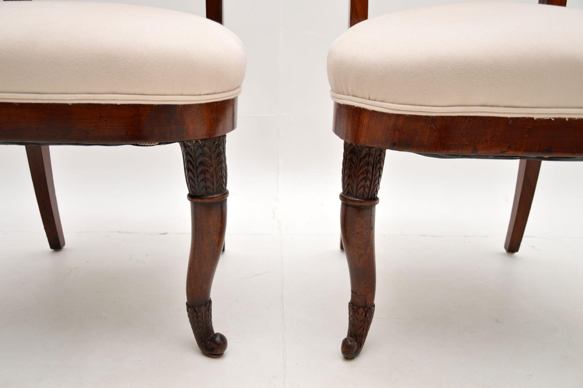 Pair of Antique Carved Side Chairs For Sale 4