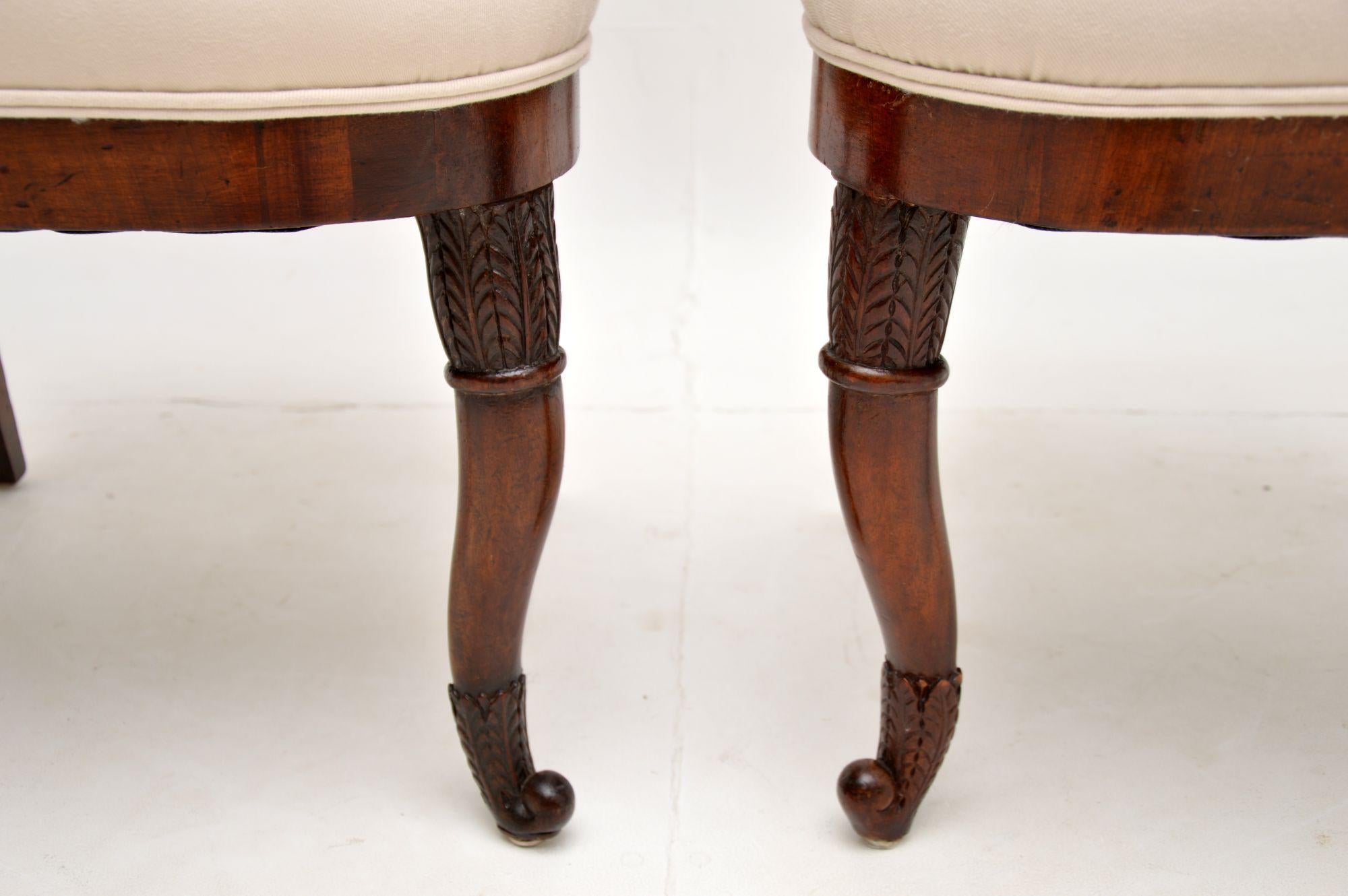 Pair of Antique Regency Carved Side Chairs 3