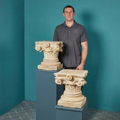 Pair of Antique Carved Stone Capitals