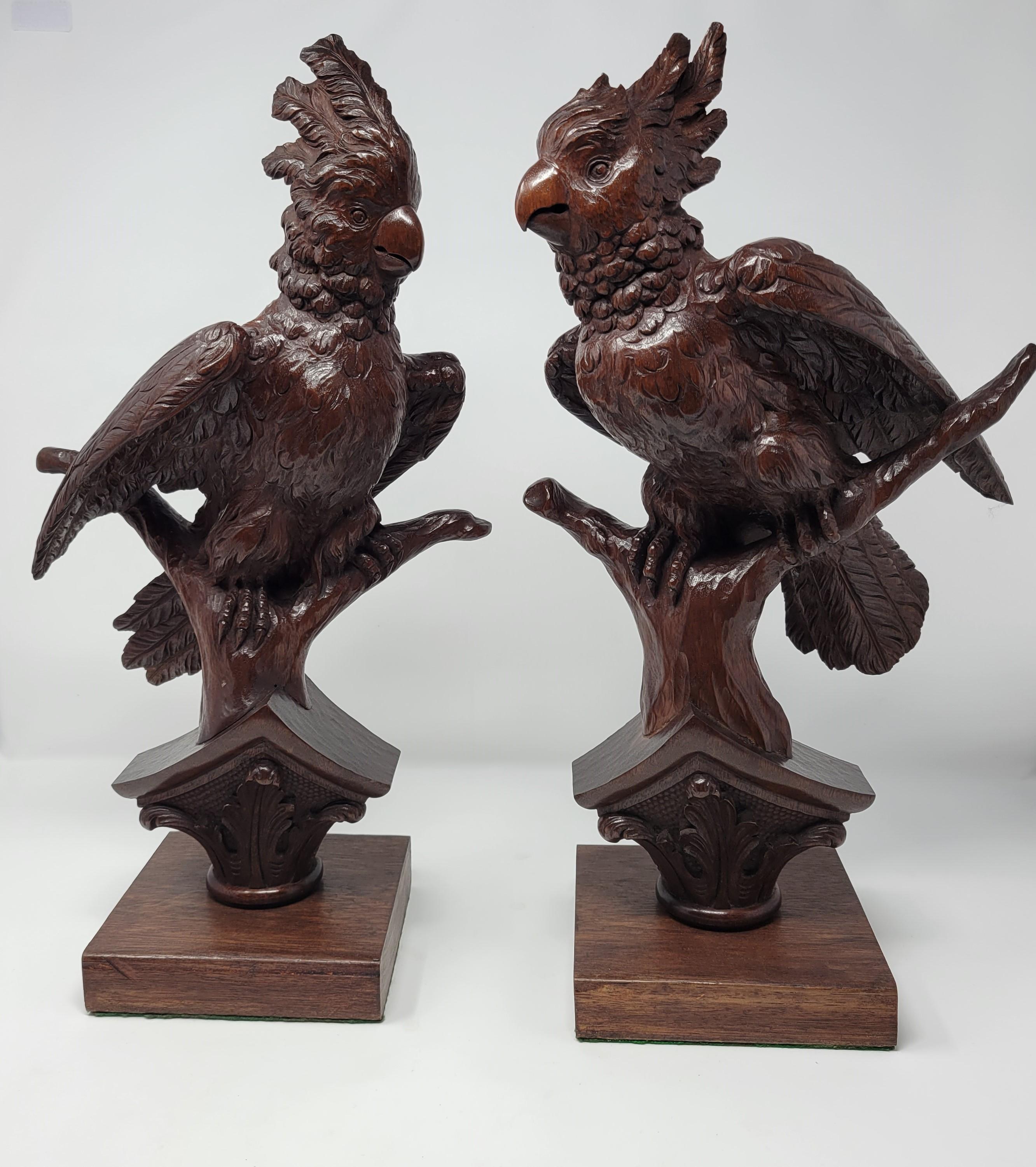 Nicely carved pair of festive birds.