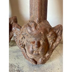 Pair of Antique Cast Iron Angel Head