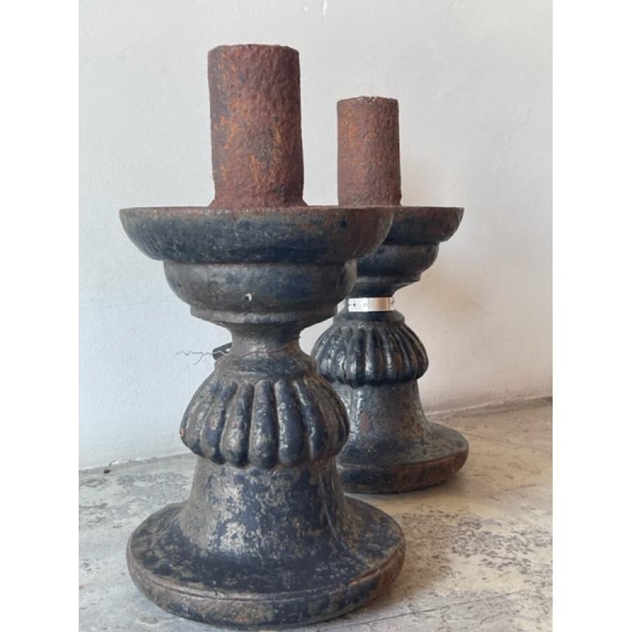 French Pair of Antique Cast Iron Balusters For Sale