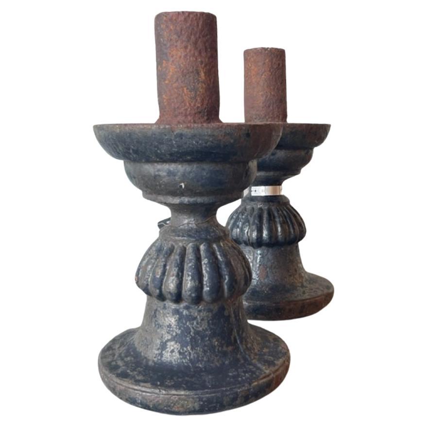 Pair of Antique Cast Iron Balusters For Sale