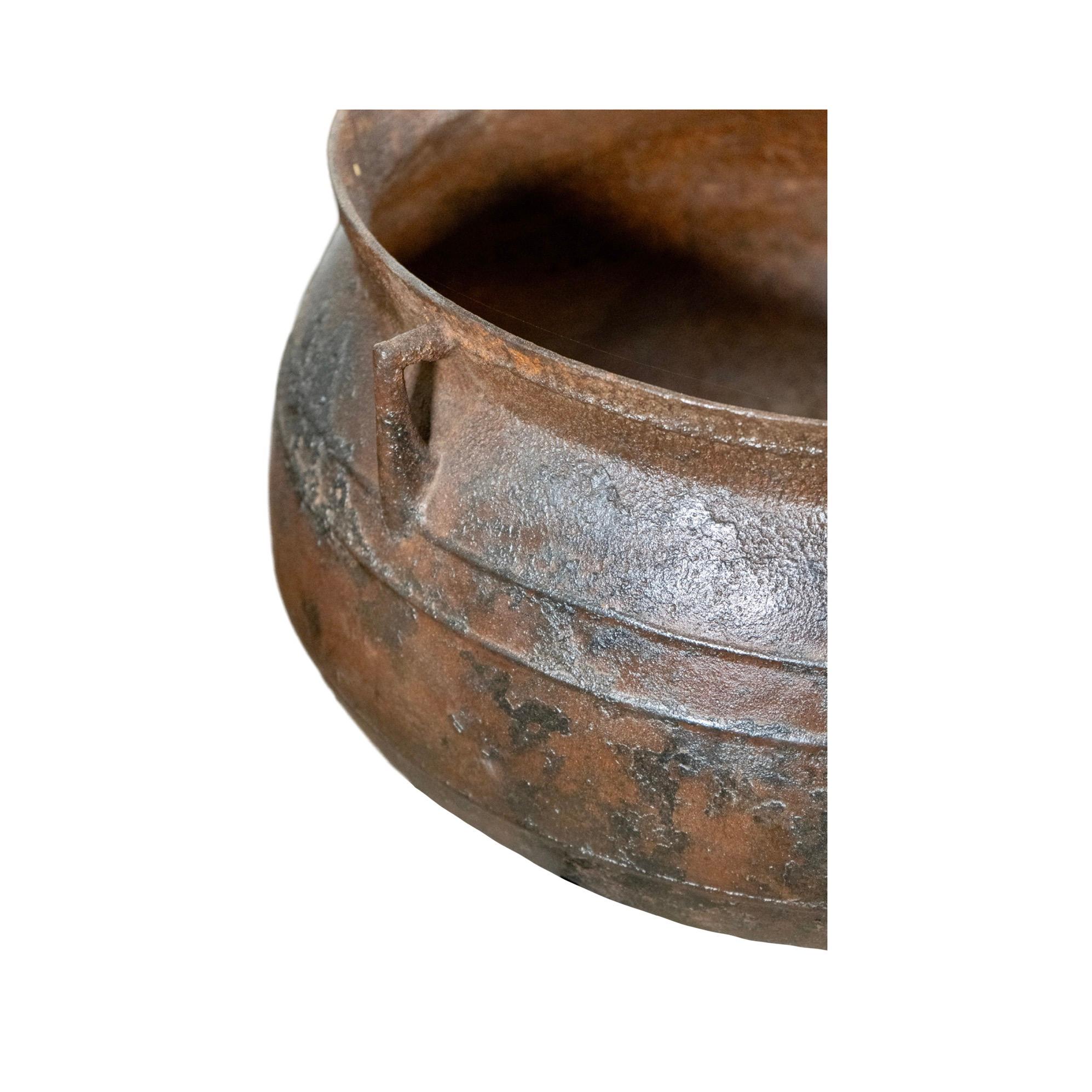 Pair of Antique Cast Iron Cauldron Planters 3