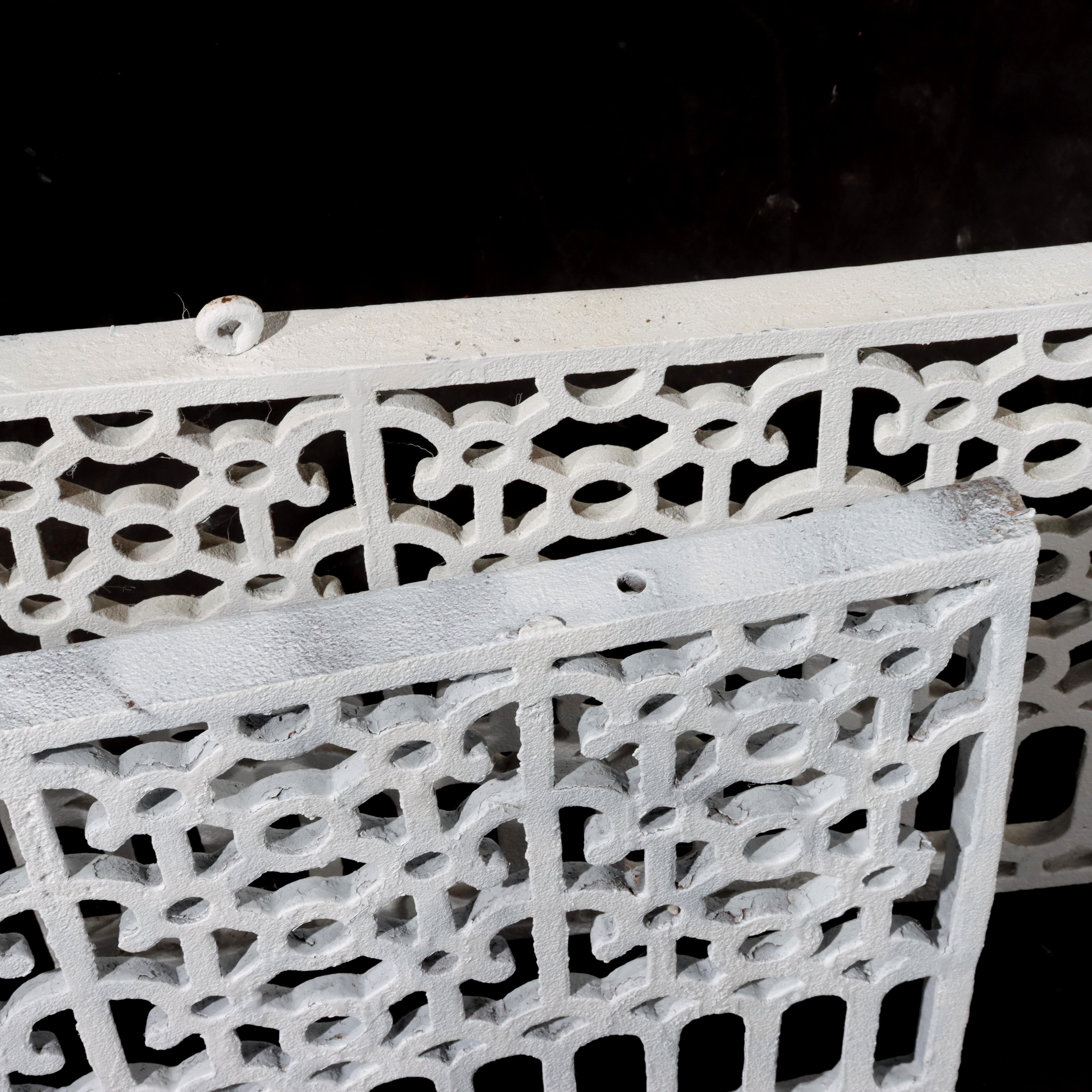 Pair Of Antique Cast Iron Grates C1900 For Sale 1