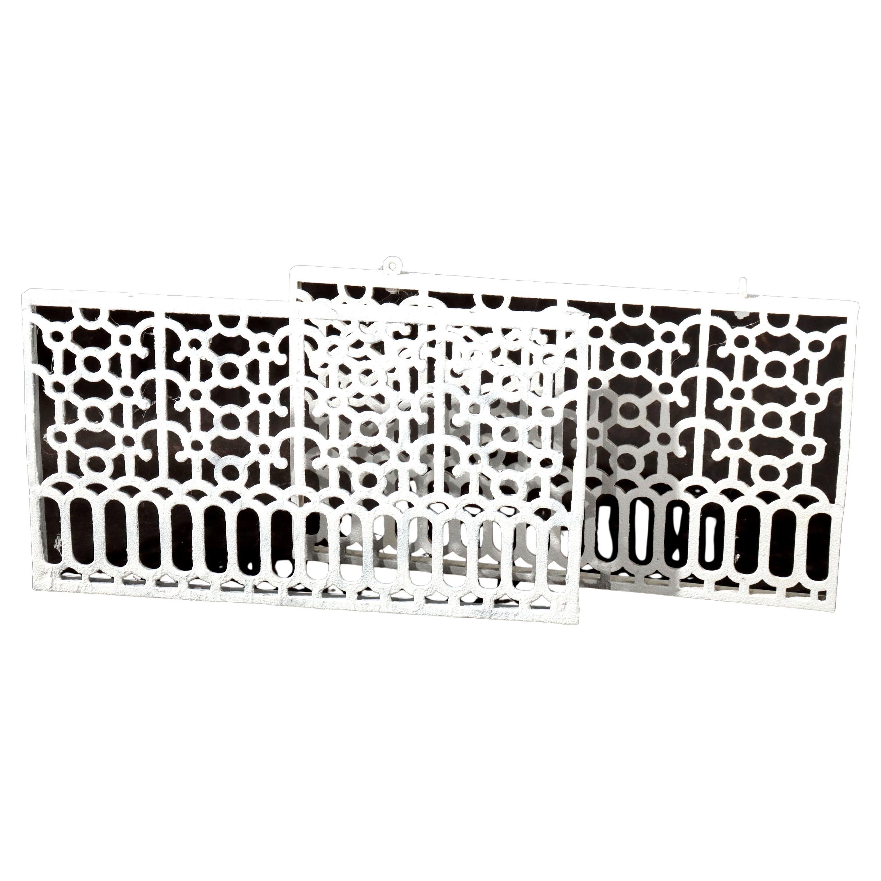 Pair Of Antique Cast Iron Grates C1900