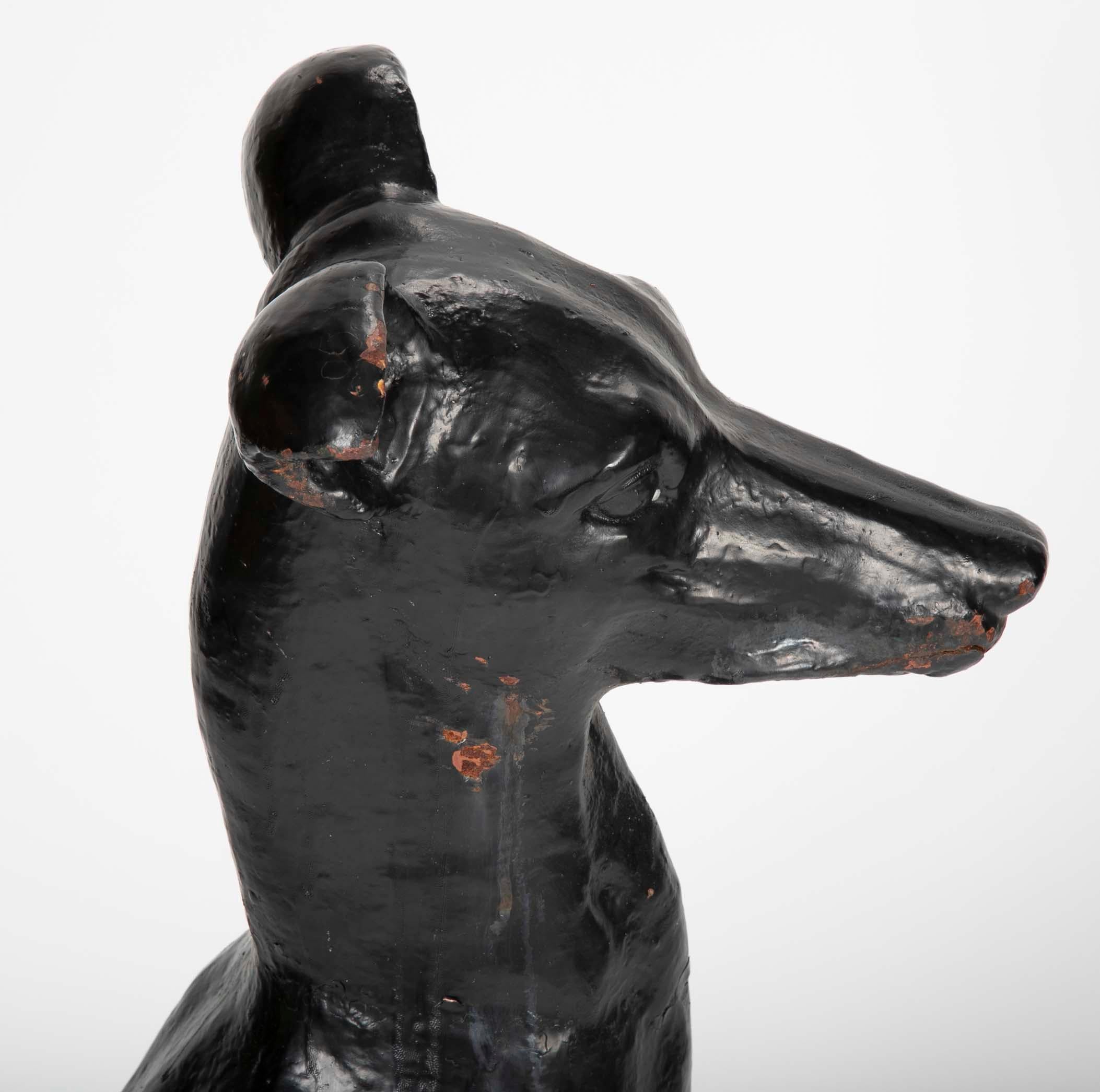 Pair of Antique Cast Iron Greyhound Sculptures 2