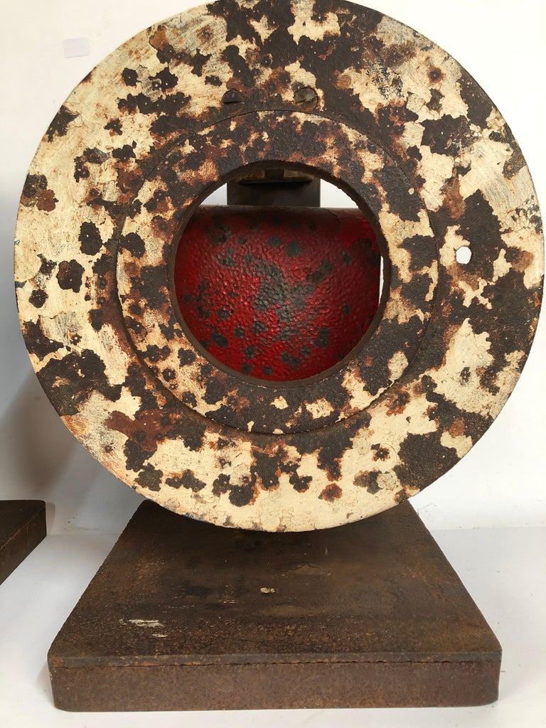 Pair of Antique Cast Iron Shooting Gallery Targets, Original Paint