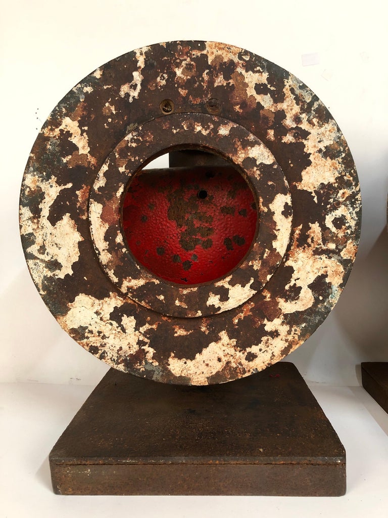 Pair of Antique Cast Iron Shooting Gallery Targets, Original Paint