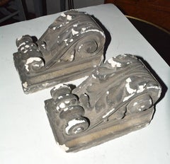 Pair of Antique Cast Plaster Corbels