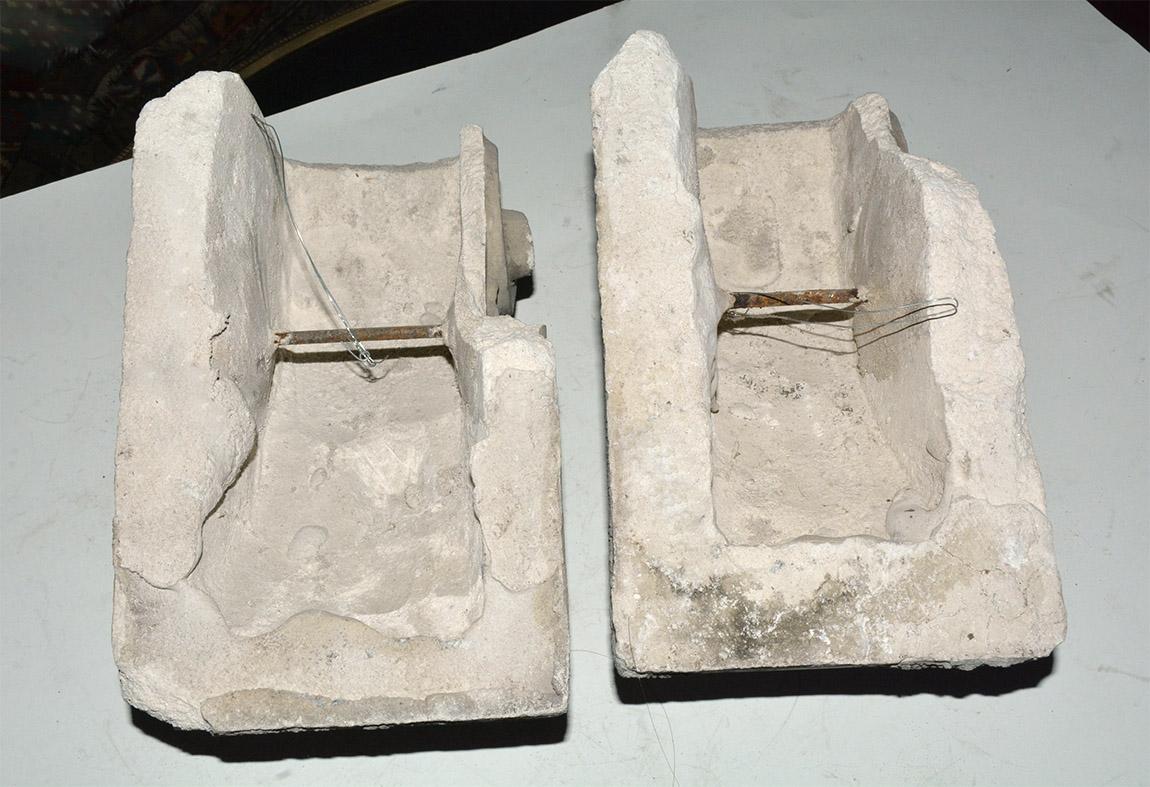 European Pair of Antique Cast Plaster Corbels For Sale