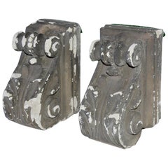 Pair of Antique Cast Plaster Corbels