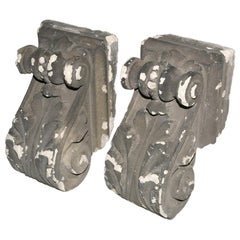 Pair of Used Cast Plaster Corbels