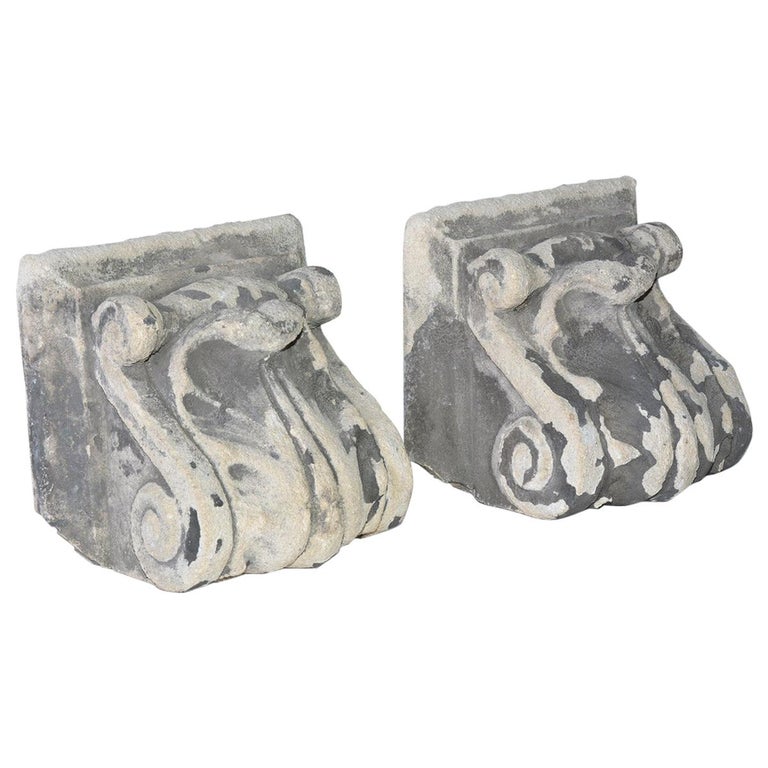 Pair Of Antique Cast Stone Corbels For Sale At 1stdibs