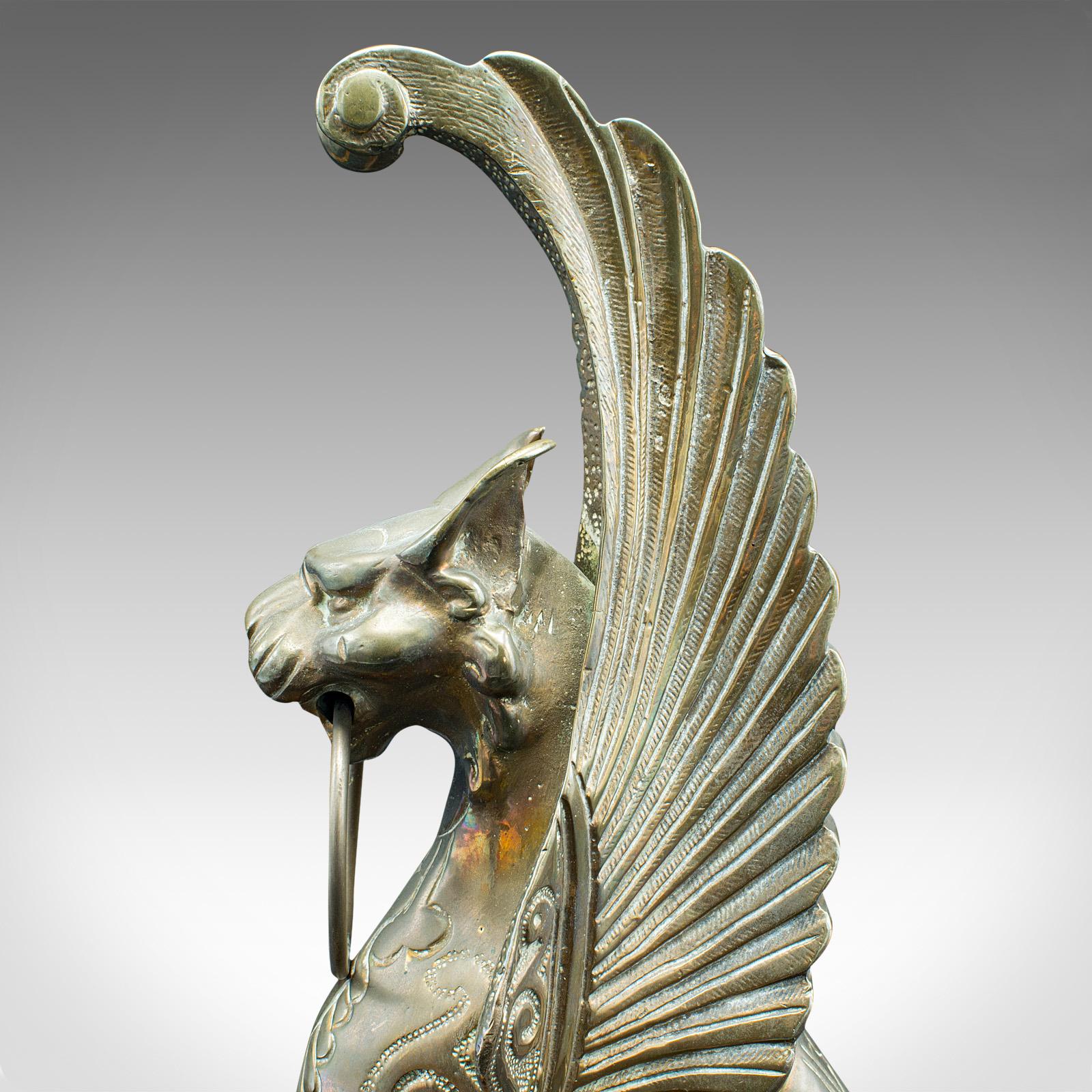 Pareja De Estatuas Antiguas De Gato, Italianas, Bronce, Grand Tour, Tope De Puerta, Victorianas 3