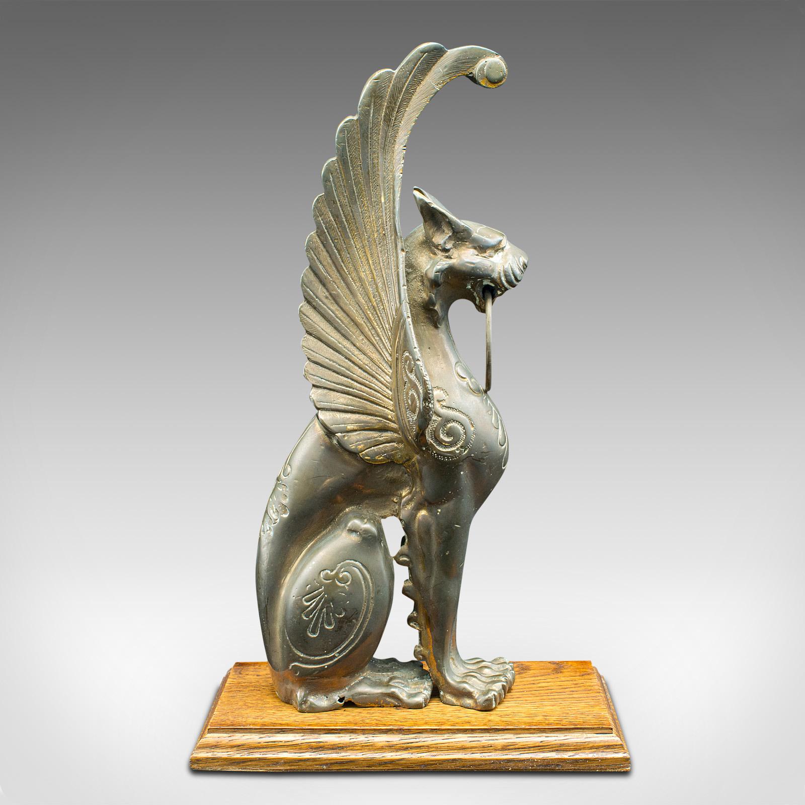 Britannique Paire de statues de chats antiques italiennes, bronze, Grand Tour, butoirs de porte, victoriennes en vente