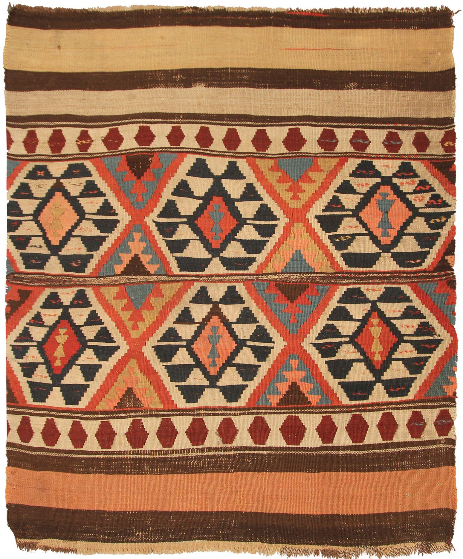 Paar antike kaukasische Schirwan-Teppiche 2 Schirwan-Teppiche, flachgewebter Geomteric (Europäisch) im Angebot