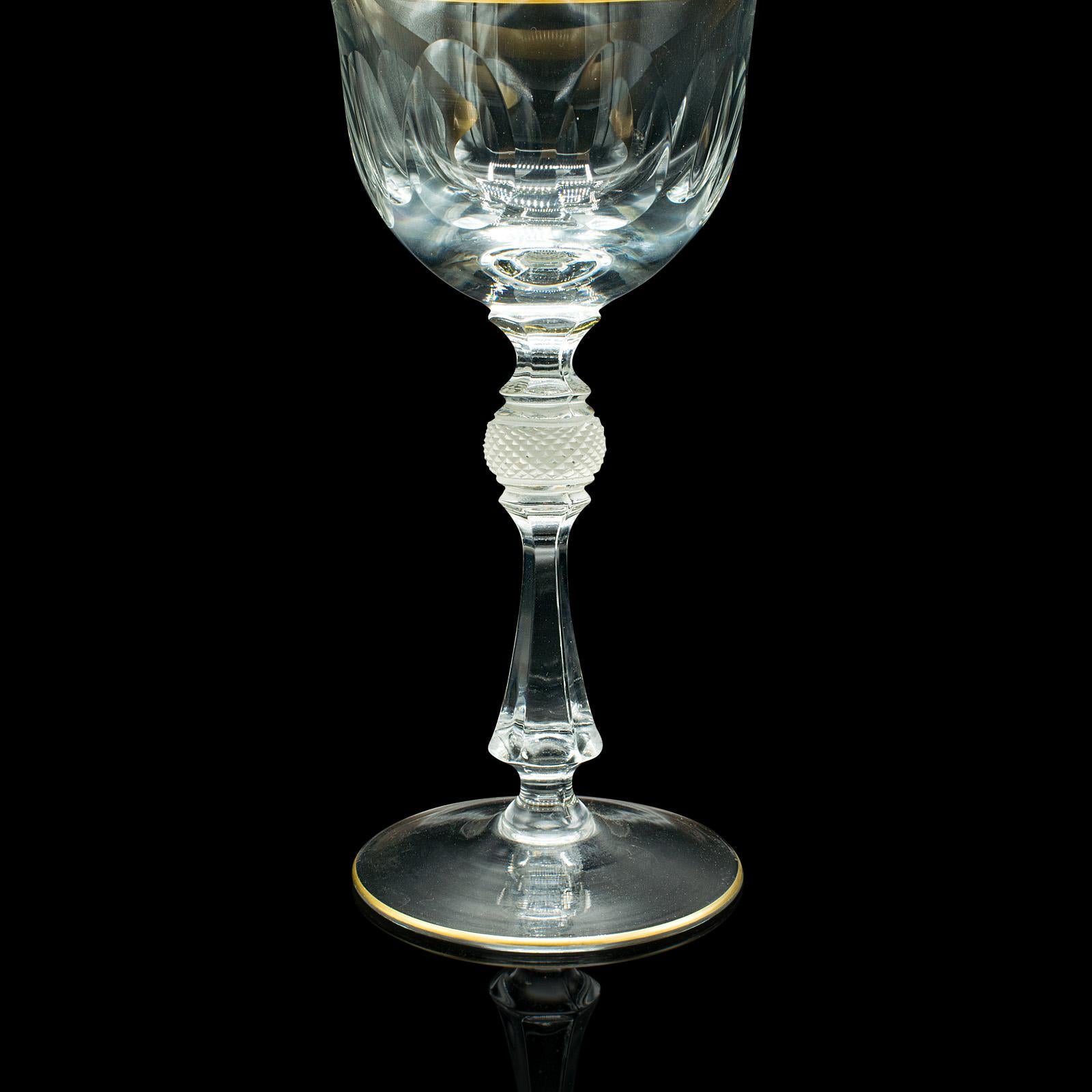 Pair of Antique Celebratory Port Glasses, French, Gilt, Stem Glass, Art Deco For Sale 4