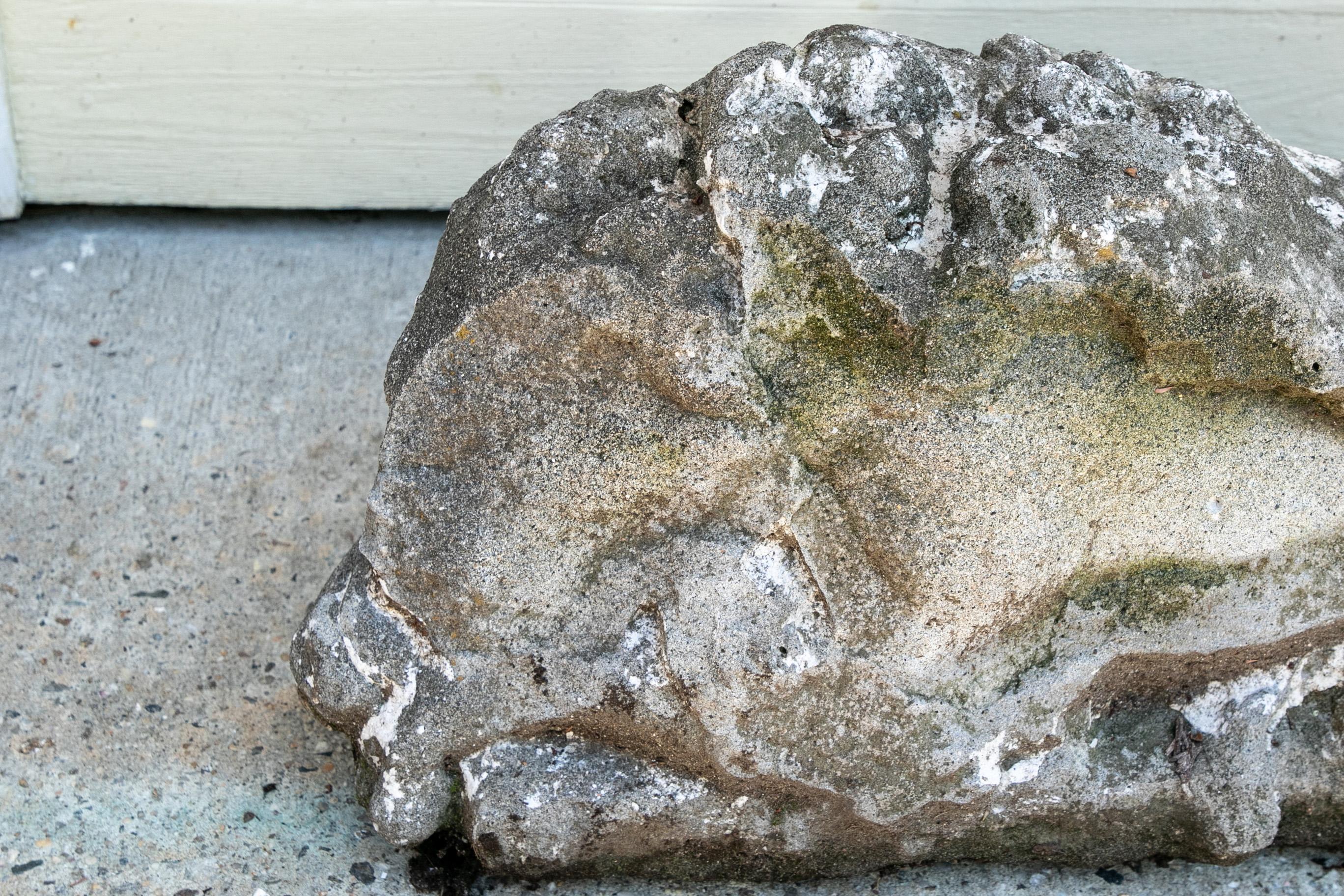 Pair of Antique Cement Garden Lion Figures In Good Condition In Bridgeport, CT