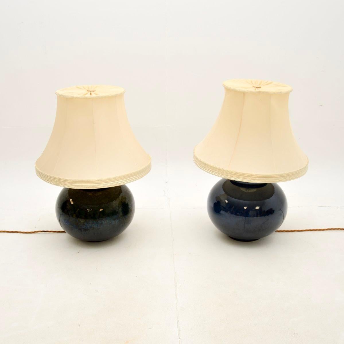 Chinese Export Pair of Antique Ceramic Table Lamps