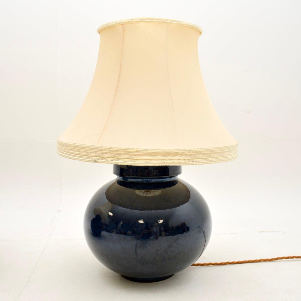 British Pair of Antique Ceramic Table Lamps