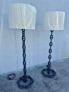 Pair of Antique Chain Link Floor Lamps