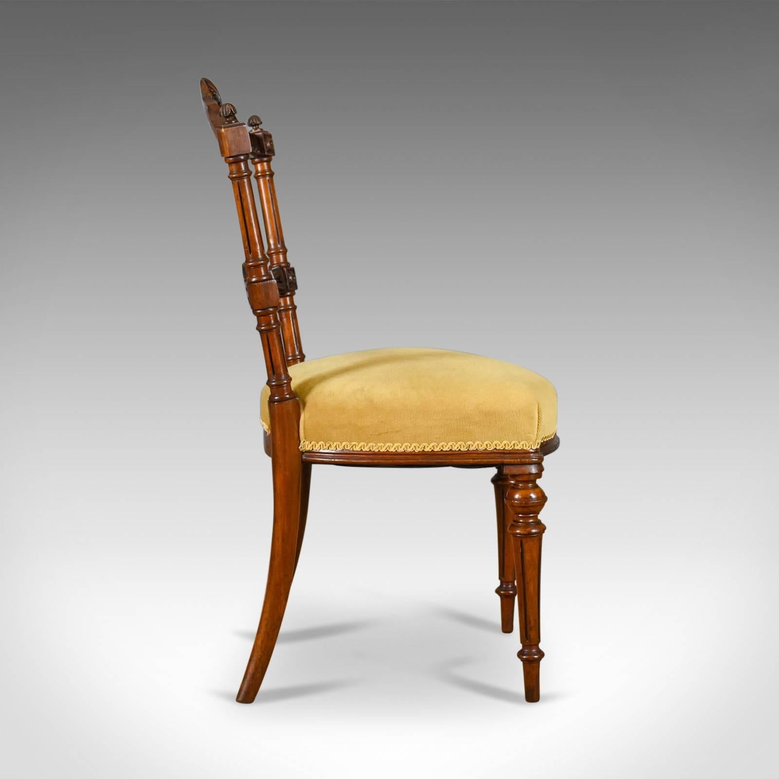 Aesthetic Movement Pair of Antique Chairs, English, Walnut, Aesthetic Period, circa 1880