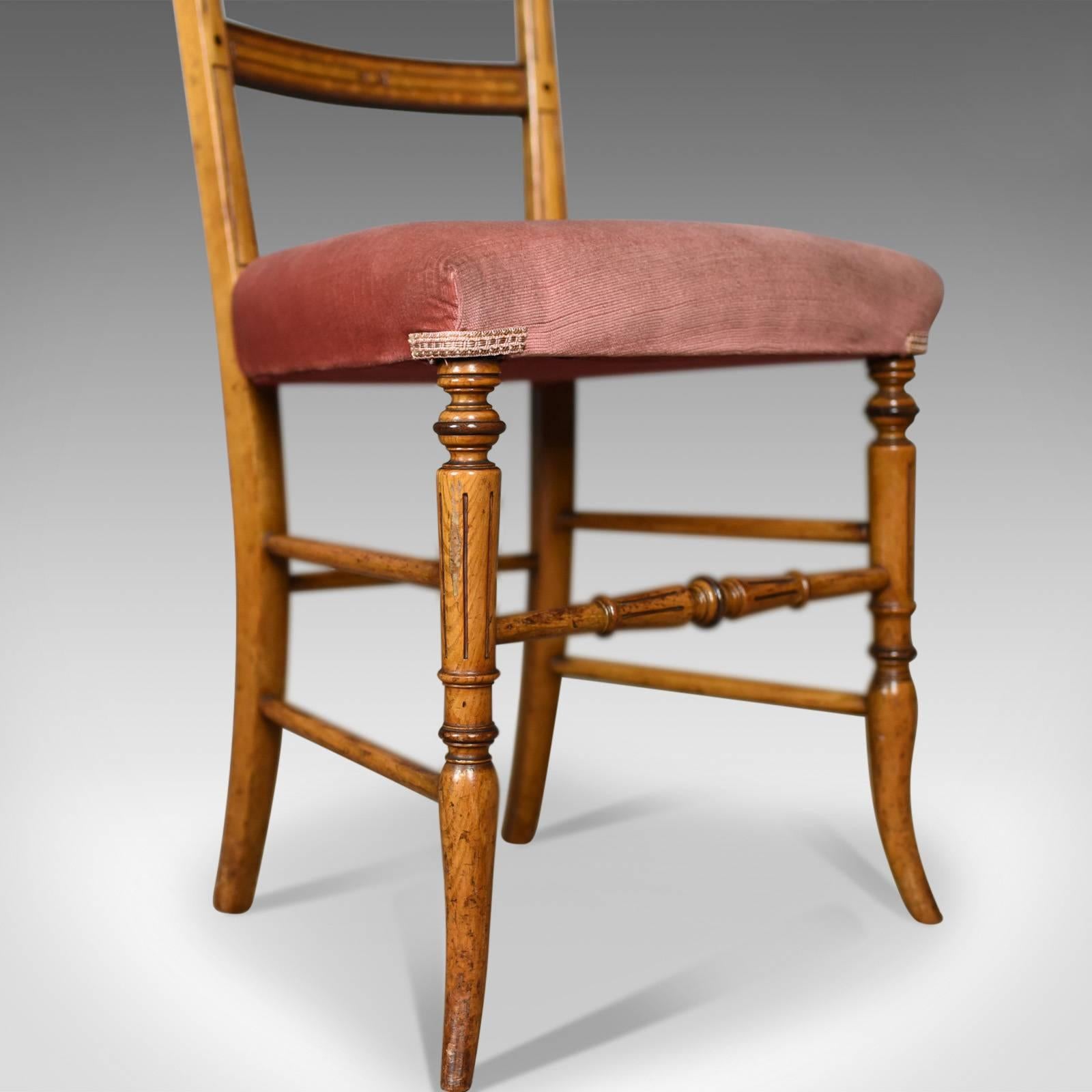 Pair of Antique Chairs, Upholstered, Victorian, English Walnut, Side, circa 1880 2