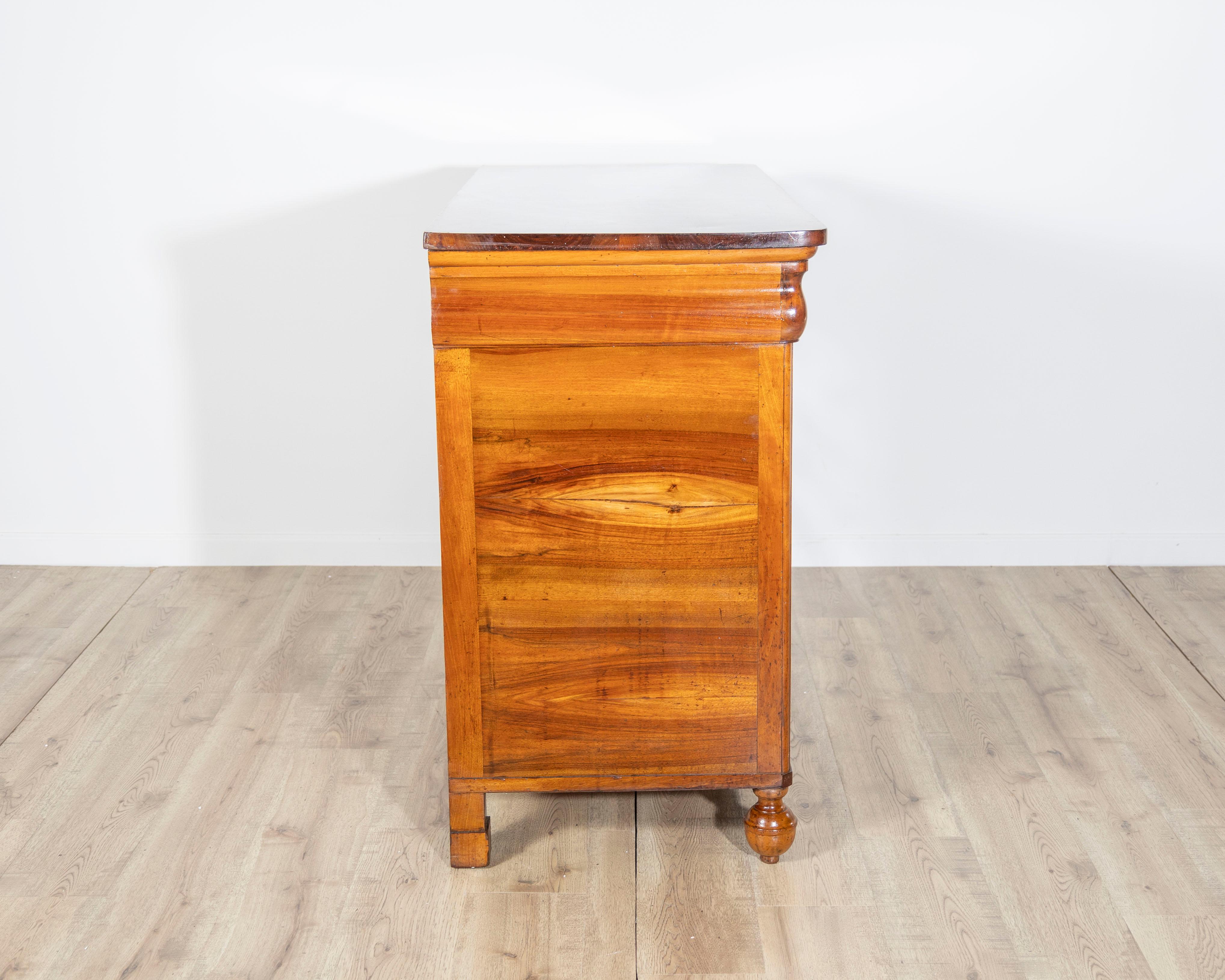 Paire de commodes anciennes Charles X en noyer - Italie 19ème en vente 1