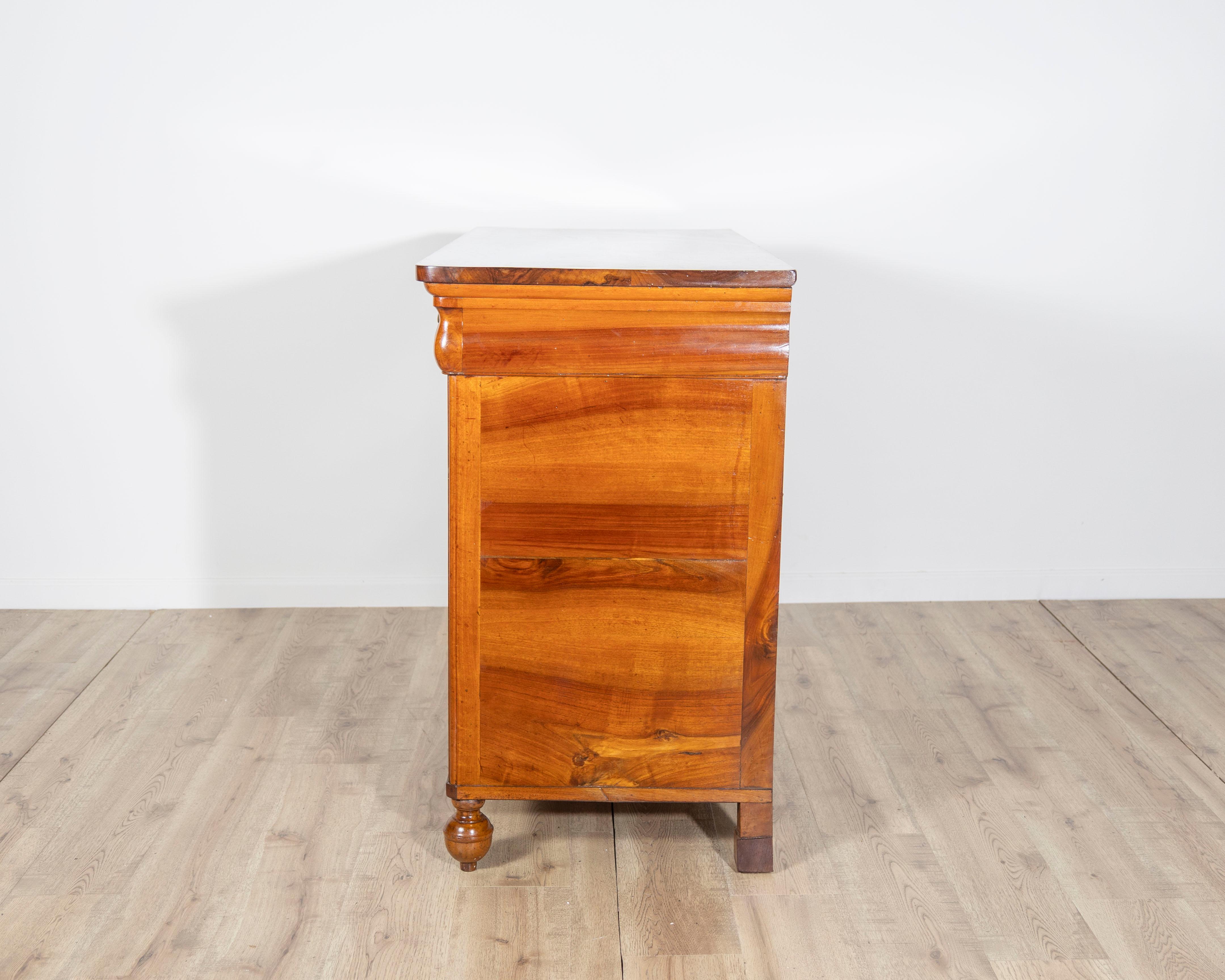 Paire de commodes anciennes Charles X en noyer - Italie 19ème en vente 3