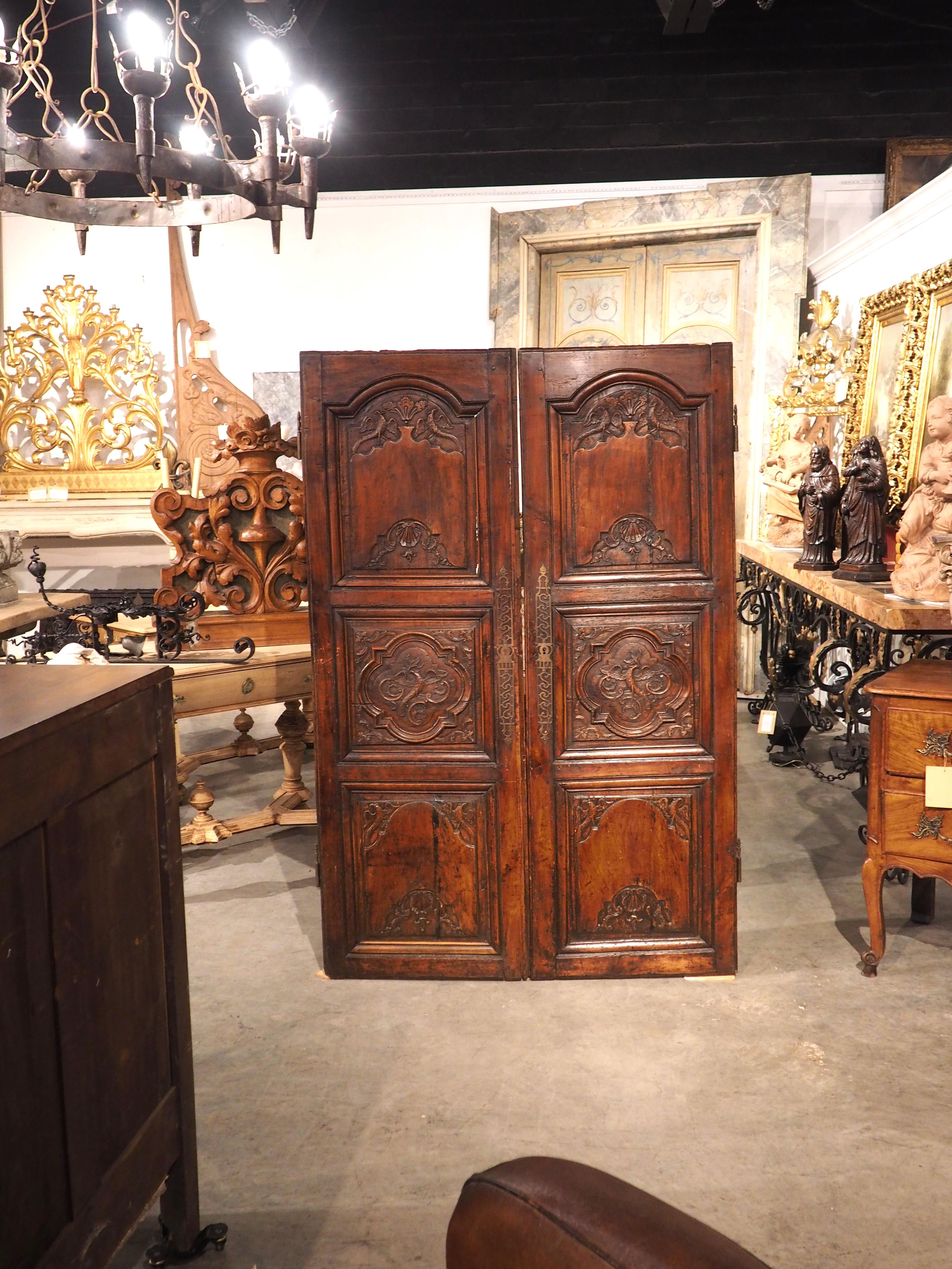 Pair of Antique Cherry Wood Armoire Doors from Rennes, France, Circa 1720 6