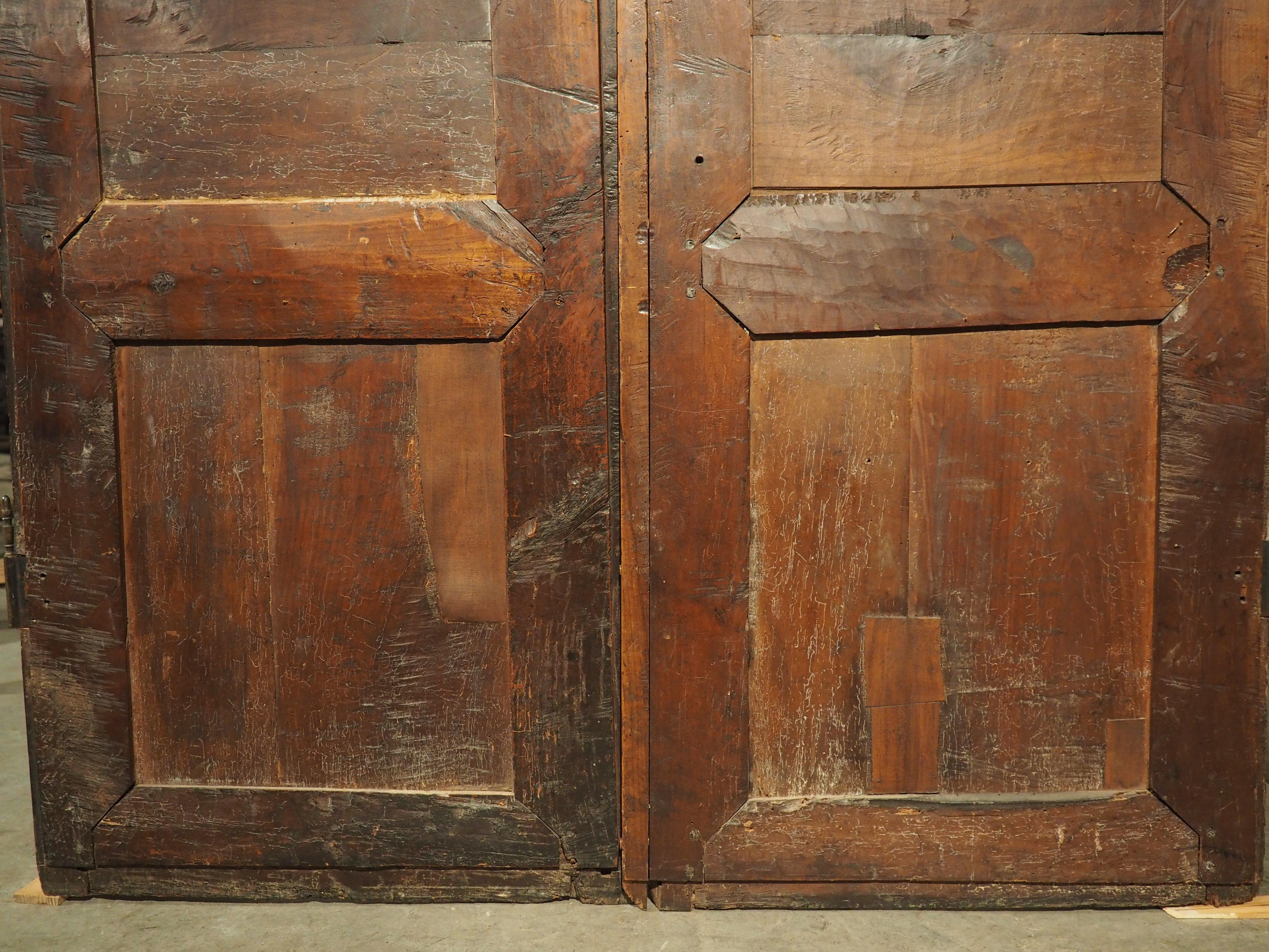 Pair of Antique Cherry Wood Armoire Doors from Rennes, France, Circa 1720 11