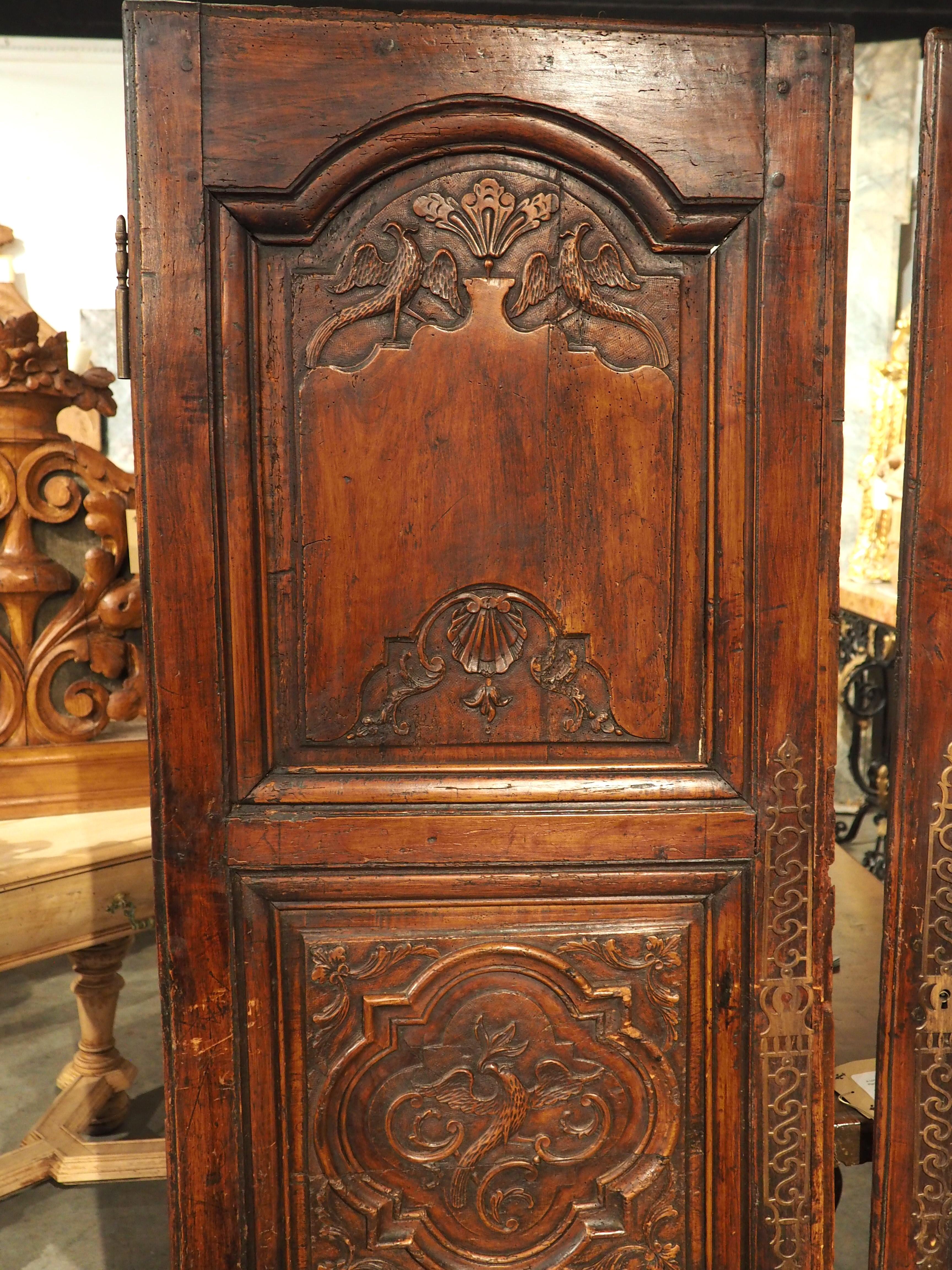 Pair of Antique Cherry Wood Armoire Doors from Rennes, France, Circa 1720 12