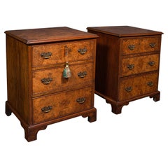 Pair Of Antique Chest of Drawers, Walnut, Bedside Cabinet, Nightstand, Victorian