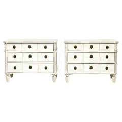 Pair of Antique Chests of Drawers Gustavian Style Sweden Approx. 1860